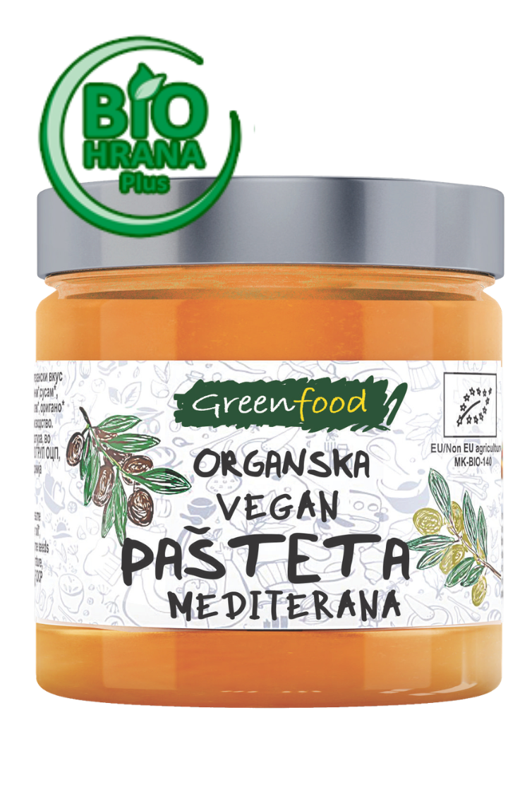 Pašteta organska, mediterana 185g - Green food